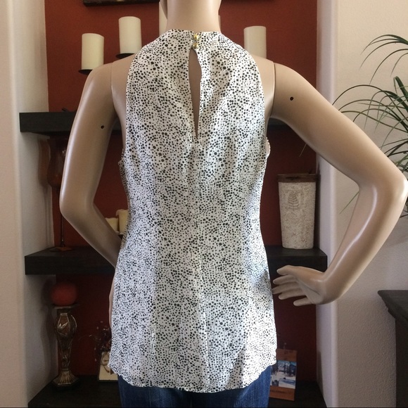 Ann Taylor Silk Ruffle Front Halter Polka Dot Blouse Top Size 2 Career Office - Picture 5 of 10